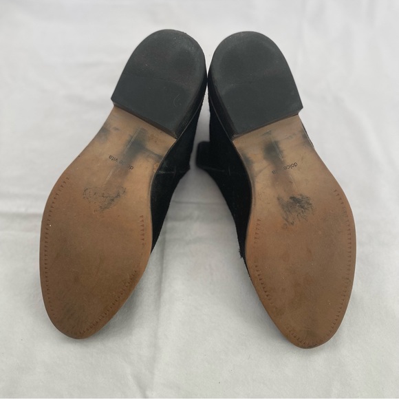 Dolce Vita Black Suede Flat Ankle Bootie - Picture 10 of 11